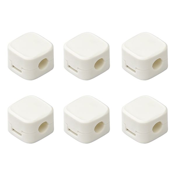 Magnetic Cable Organizer for Desk - Set of 6 White