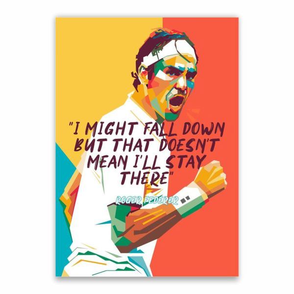 Roger Federer Pop Art Quote Poster - A1