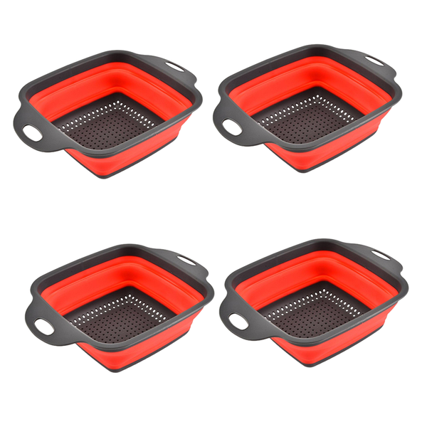 4 Piece Kitchen Silicone Folding Food Basket Str image