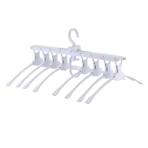 8 in 1 Foldable Travel Home Camping Clothes Hangers - White