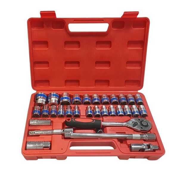 32 Piece Socket and Ratchet Wrench Set 1/2