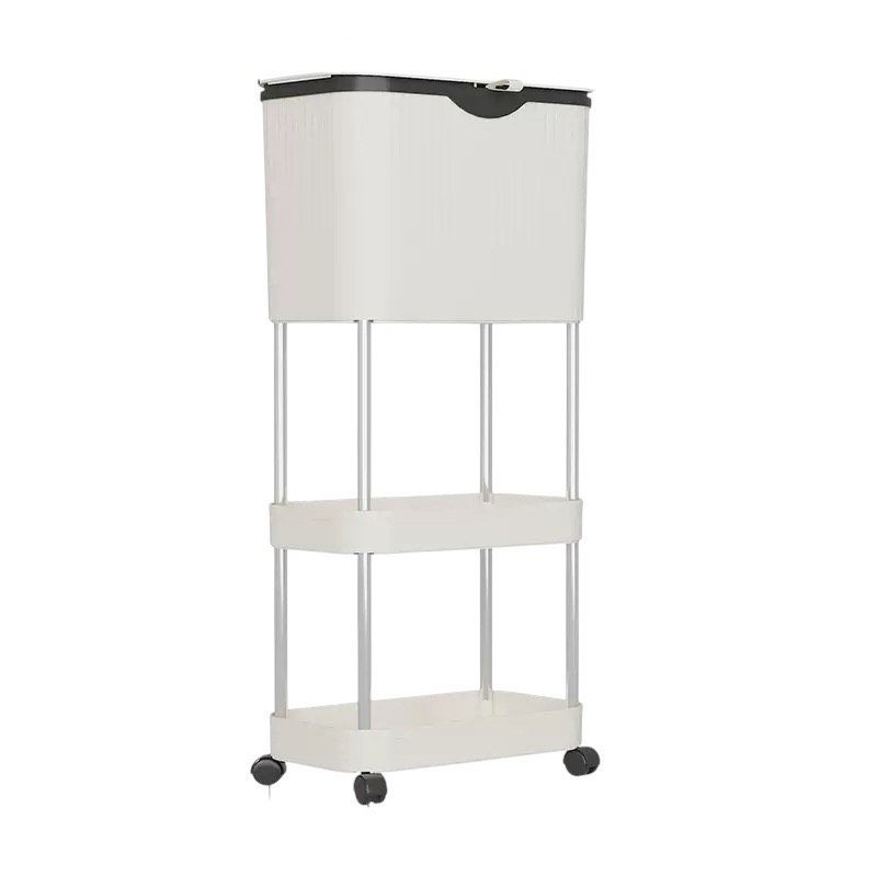 No-Bending Kitchen Three-Layer Mobile Trash Can