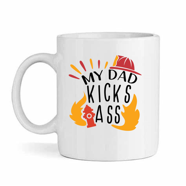 Dad Kicks Ass -Father's Day-Valentines-Birthday-Christmas Pack Mug