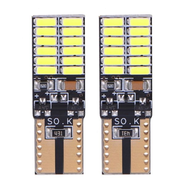 Car T10 W5W Canbus Error Free 4014 24SMD Chip Auto Wedge LED Light (2 Pack)