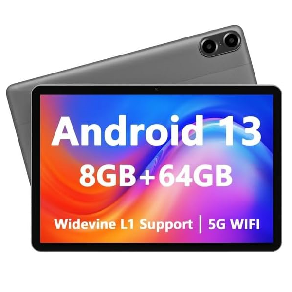 PRITOM E10 10.1" Android 13 Tablet - 8GB RAM, 64GB Storage, 6000mAh Battery