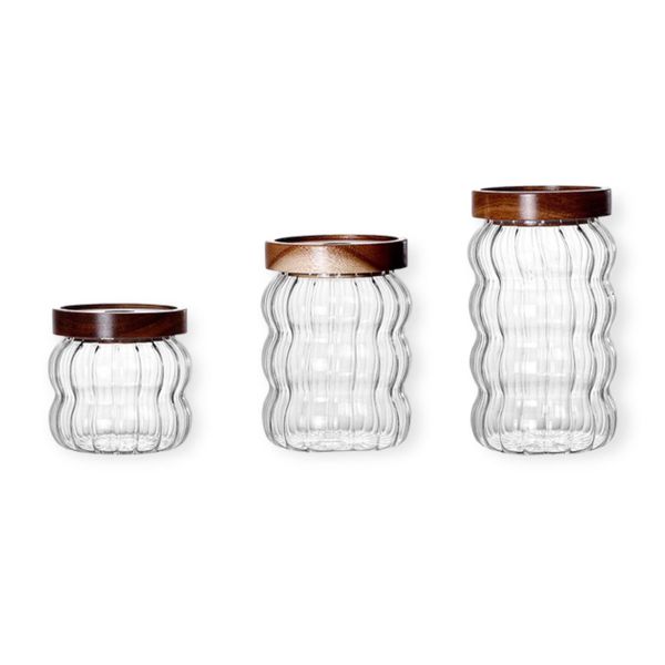 3 Pack Glass Storage Jars with Airtight Lids Creative Mason Jars for Pantry
