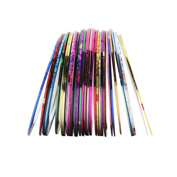 Multicolor Rolls Striping Tape Line Nail Art Decoration Sticker-30 Tapes