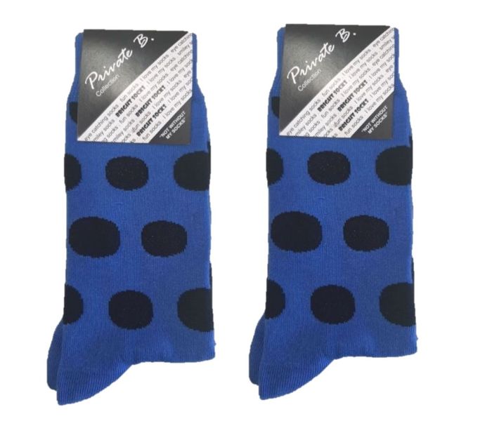 Private Benjamin Luxury Cotton Fashion Socks - 2 Pairs Polkadot Grey