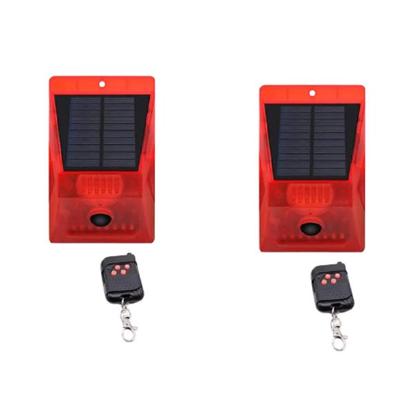 2-Pieces Remote Controlled Solar Alarm Lamp