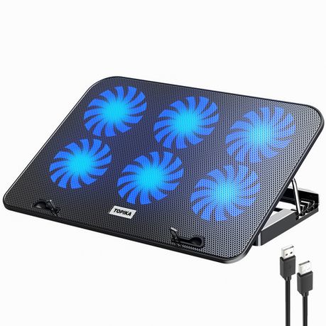 Topika - Gaming Laptop Cooling Stand with 6 Fans, Dual USB, Metal Support Image