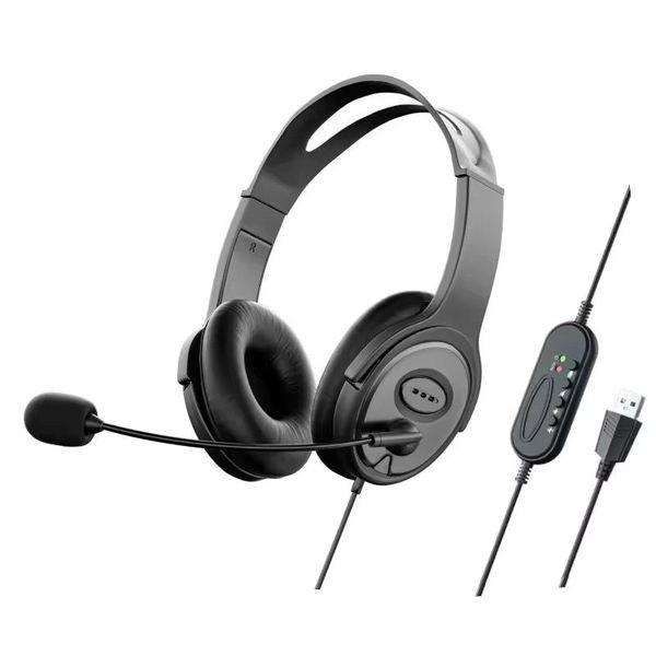 USB Office Headset with Noise-Canceling Mic - ideal for Call Centers &amp; Work