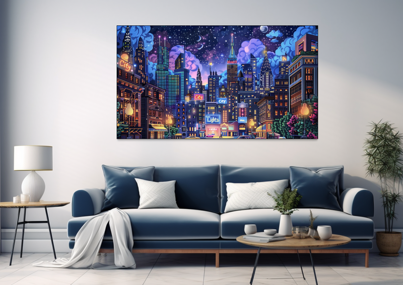 Canvas Wall Art - City Lights Abstract - BK0348
