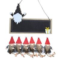 Christmas Blackboard with 6pcs Christmas Handmade Gnome Plush Clips - S10