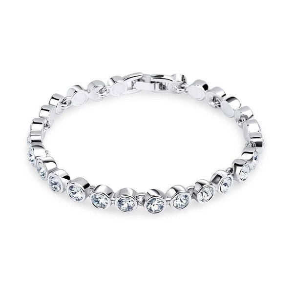 JD Silver Bracelet with Crystals from Swarovksi
