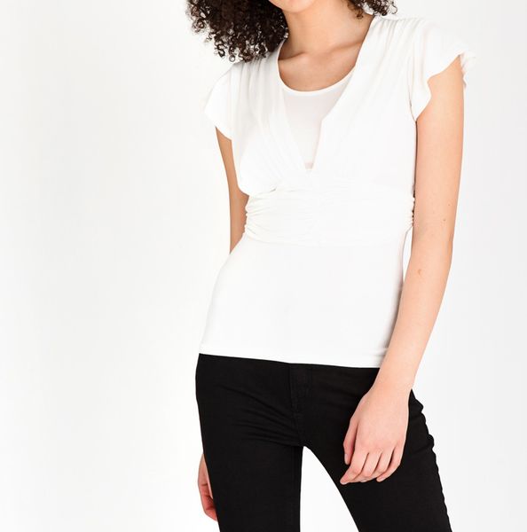 Women's edit Tie Detail Top Off White