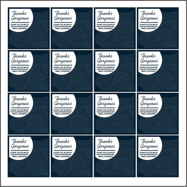 Thank You Stickers (Blue &amp; White)