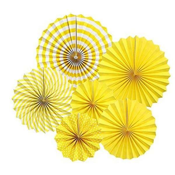 Gadget Boost Paper Fan Decoration Set - Yellow