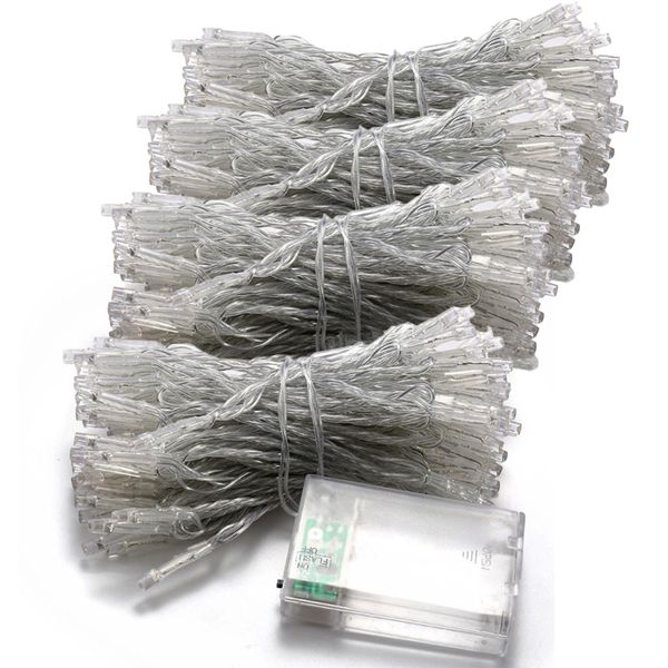 LED Christmas String Lights Battery Powered With Controller 10M - 4 Pack