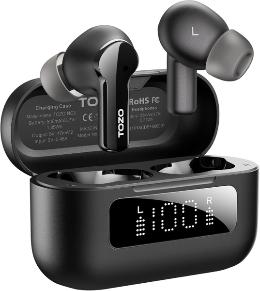 TOZO AeroSound2 Wireless Earphones with TOZO APP Control -Black