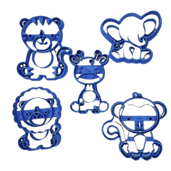 3D Printed Cookie Cutters: Wild animal set of 5