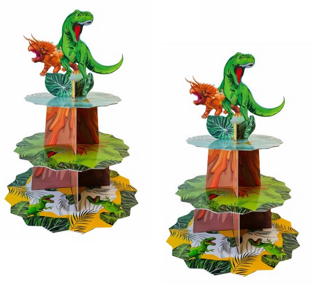 3 Tier Dinosaur Cupcake Stand (Set of 2)