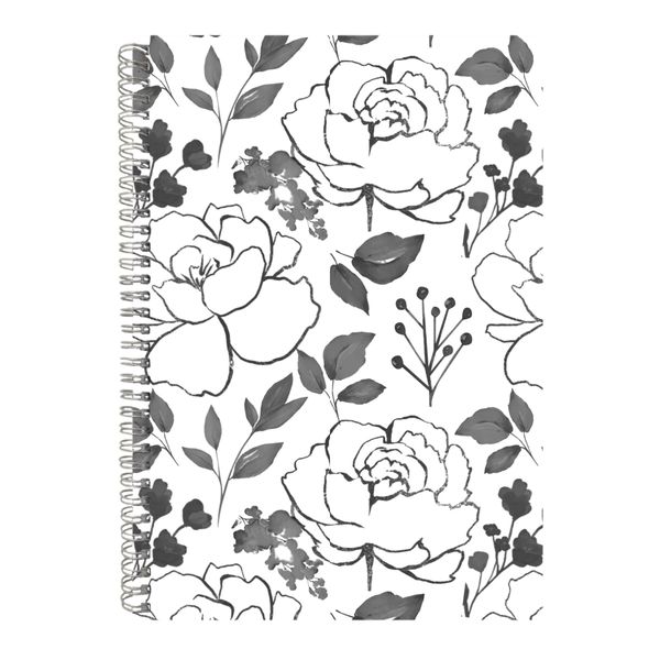 Rose Leaf A4 Notebook Spiral and Lined with B&amp;W Graphic Notepad Present 133