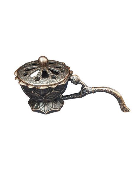 1 Piece Handheld Lotus Fluffy Incense Burner - Elegant Aromatherapy Holder