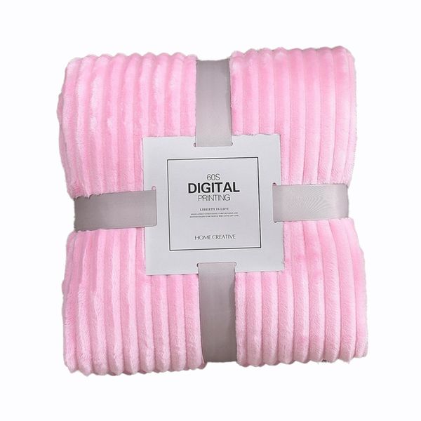 Flannel Fleece Throw Blanket for Sofa Plush Cover for Bed Gift B