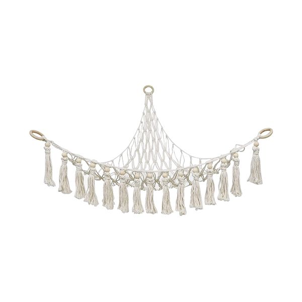 Macrame Toy Hammock Stuffed Animals and Plush Toys Organizer Corner Net
