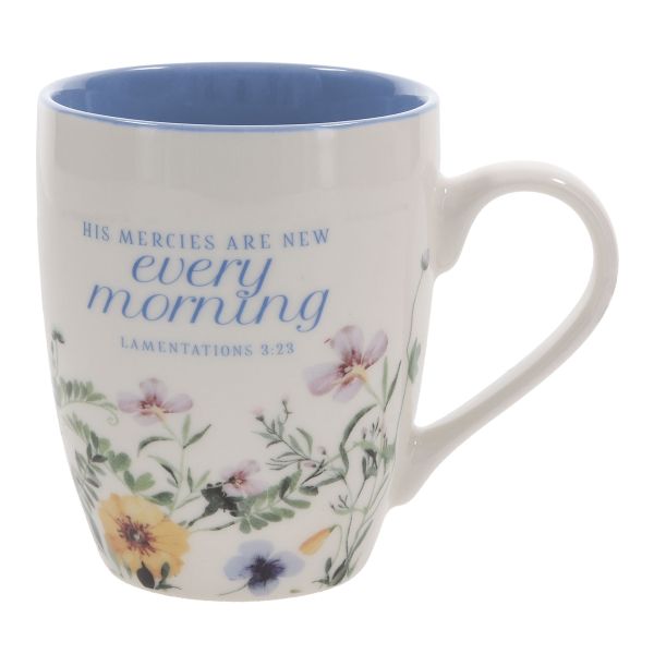 Mug with Blue Interior - His Mercies Are New Every Morning