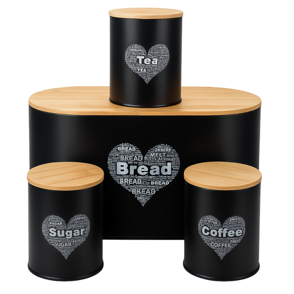 Bread Bin and Jars - Canister Set, Durable Design