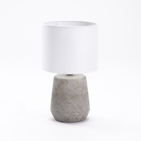 Crossed Ceramic Base Cream Fabric Shade Table Lamp