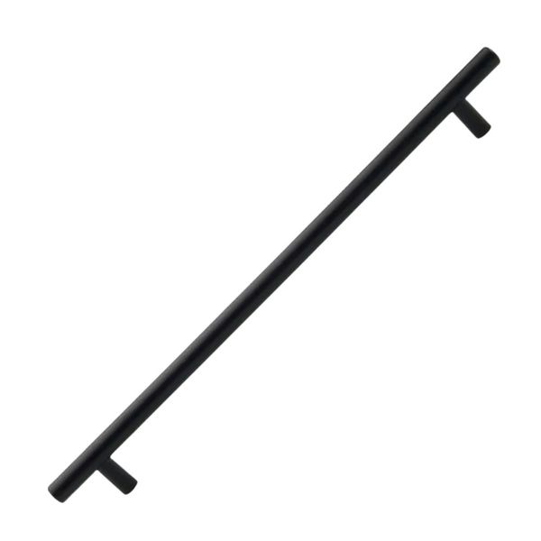 Pack of 6 x Hollow Stainless Steel Barrel Handle, Matt Black, 192mm