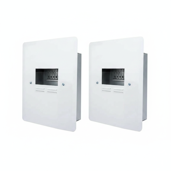 Metal 8 Way Surface Mount Distribution Board - Compact Electrical - 2 Pack