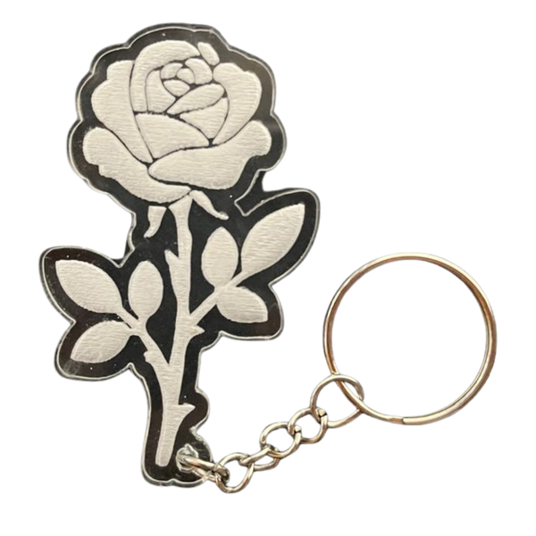 Rose Engraved Acrylic Keychain