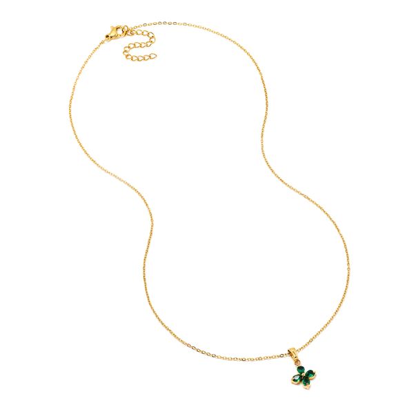Lily &amp; Rose - Waterproof Stainless Steel Green Flower Necklace