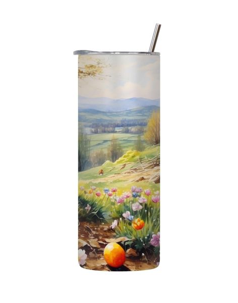 Bunny 20 Oz Tumbler with Lid and Straw Easter Graphic Design Present 083