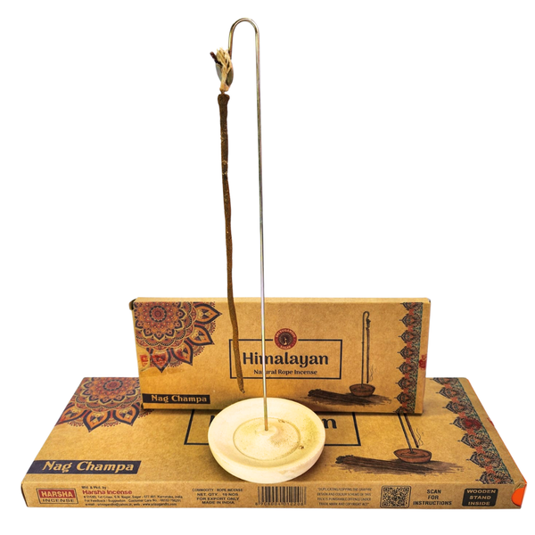Himalayan Natural Rope Incense (10) with Holder - Nag Champa