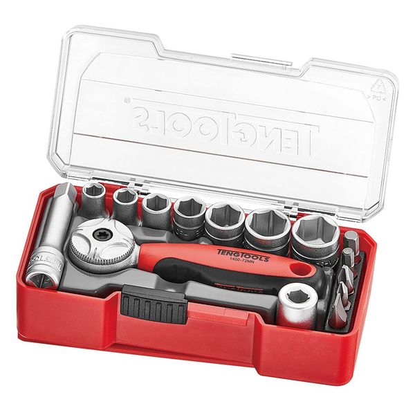 TengTools - Socket Set 1/4 inch Drive 15 Pieces - TJ1415