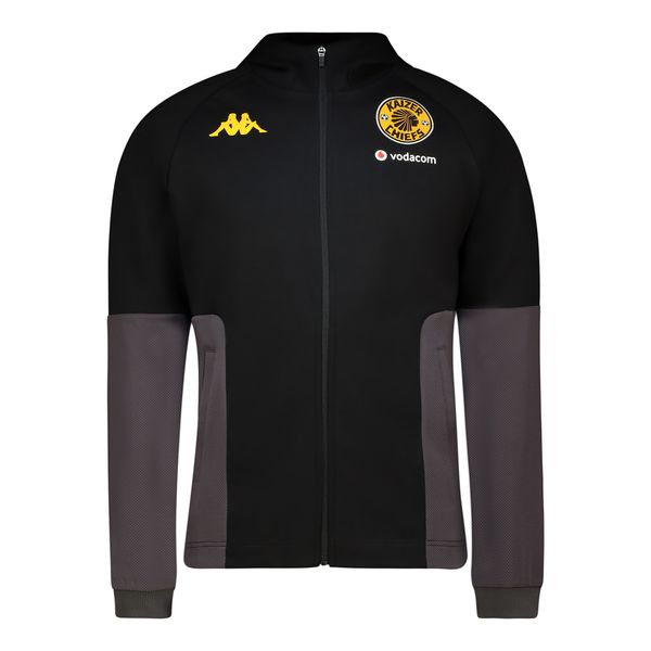 Kappa Men's Kaizer Chiefs Full Zip Hooded Track Jacket - Black/Dark Grey