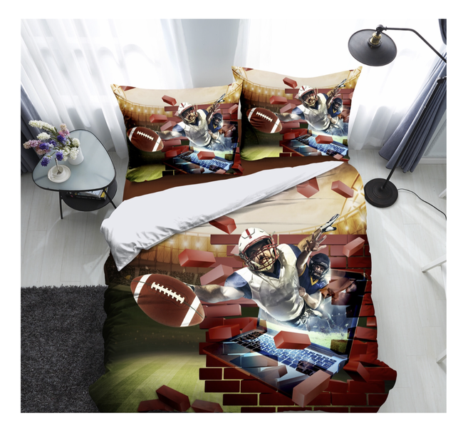 3D Printed American Football Duvet Cover Set