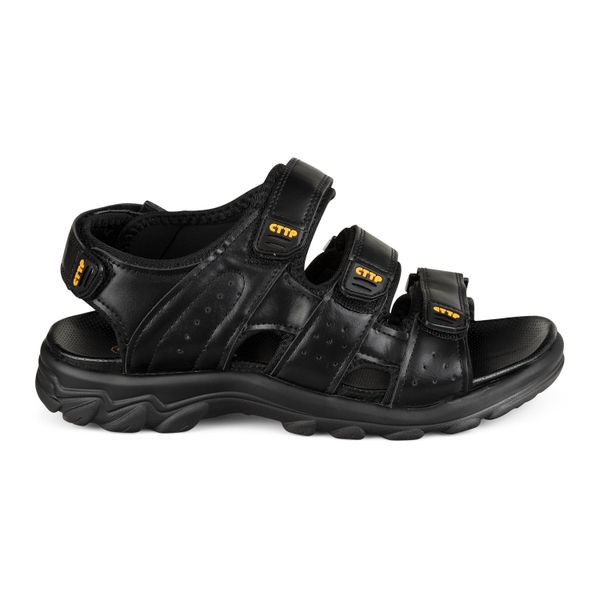 TTP Men Outdoor Sports Sandals with Quad Hook and Loop- Black - UK 10