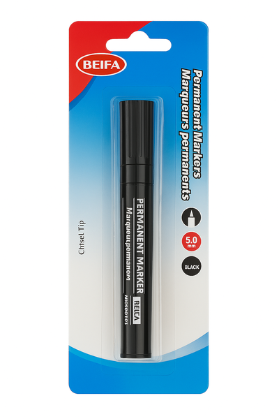 Permanent Marker - 5.0mm Chisel Tip - Black-10 x Permanent Markers