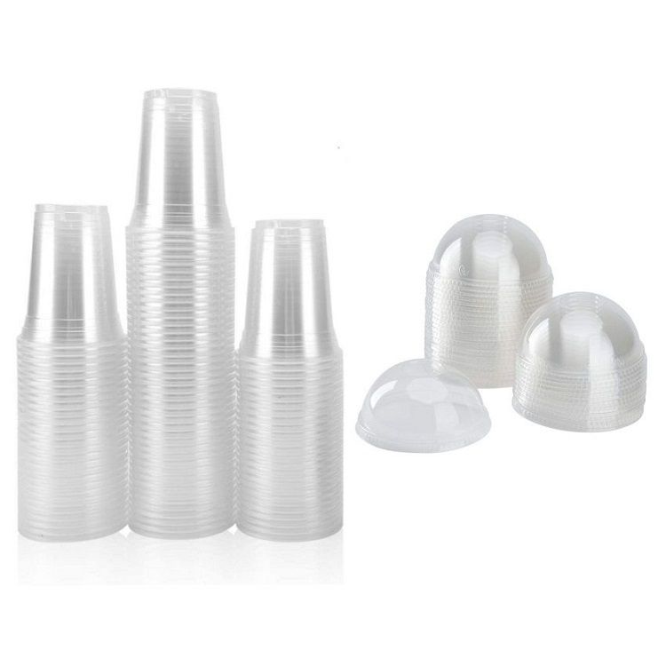 Clear Disposable Juice Cups With Lids 250ml (Pack of 50) Shop Today