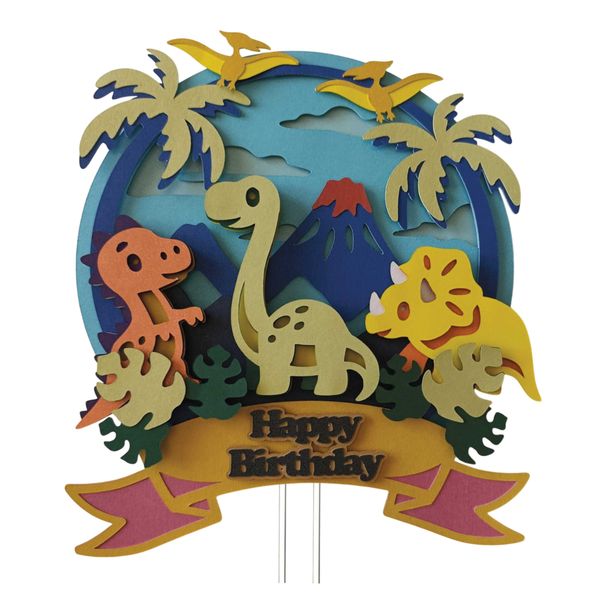 Dinosaur Birthday Cake Topper, Cake Decoration with Dinosaurs