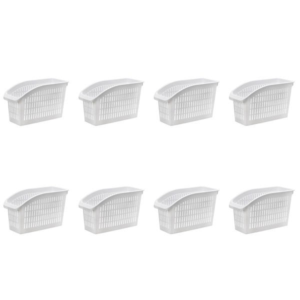 8 Pcs Of Food Storage Basket Fridge Organizers - White