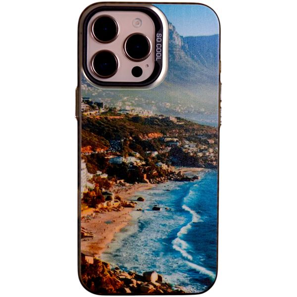 Phone Case with Beach Print Compatible with 15 Pro Max - Multi Coloured