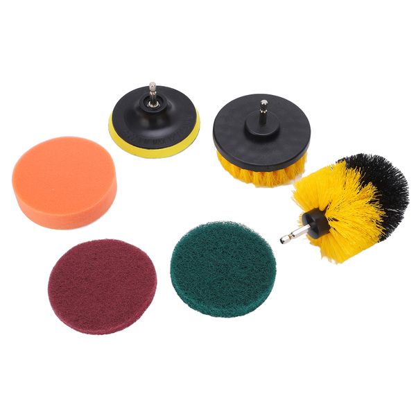 Drill Brush Scrub Pads Kit 6Pcs/Set Bathroom Kitchen Floor Cleaning Tool