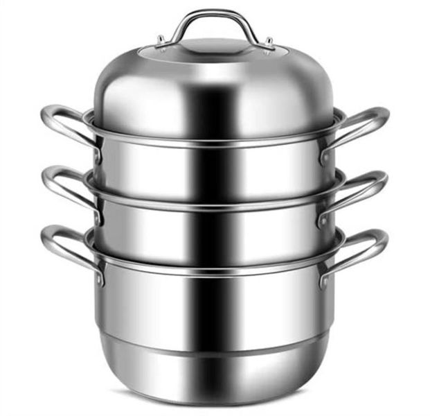 30 CM Stainless Steel 3 Tier Steamer Pot Steaming Cookware