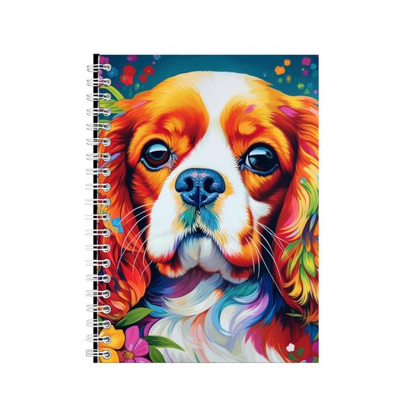 Colorful Cavalier King Charles Neon Notebook Gift Idea A4 Notepad Pad 73